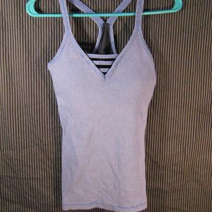 Reebok Tank Top Purple Washed Rib Long Misses Sz S